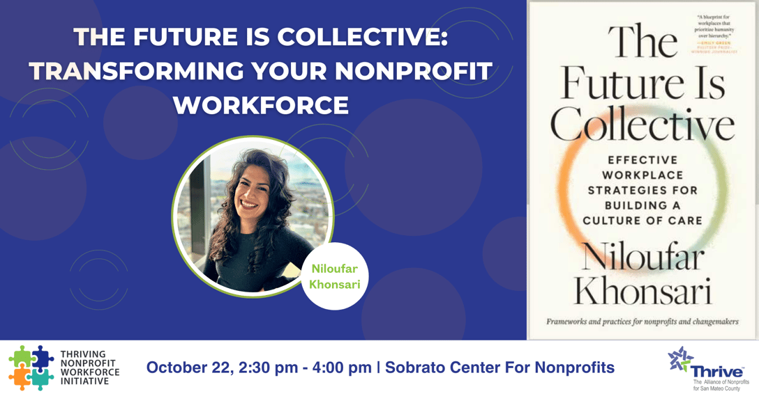 Banner for event with image of Niloufar Khonsari, as well as her book